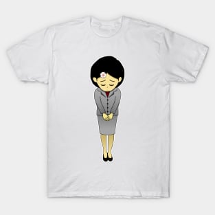 bow japanese woman 令和 Reiwa ra Japan new emperor T-Shirt